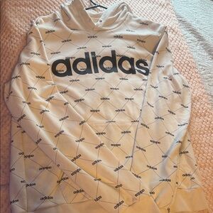 Adidas white  Hoodie with Black Logo